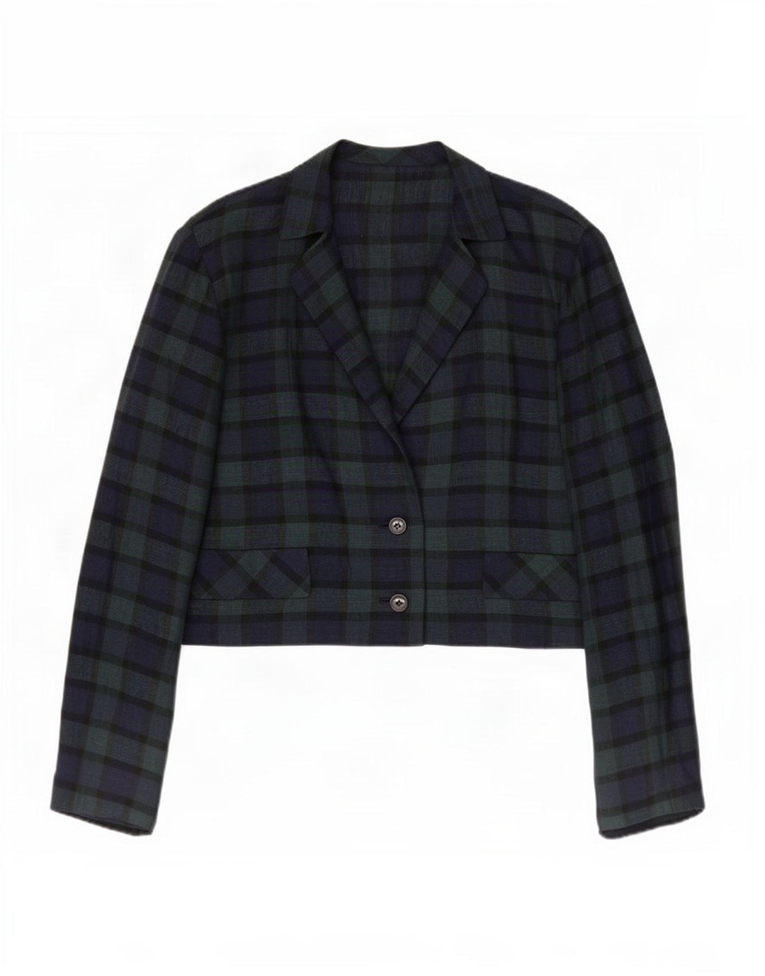 Blazer Vintage pentru femei cu 2 nasturi, UK 14 Medium Green Check