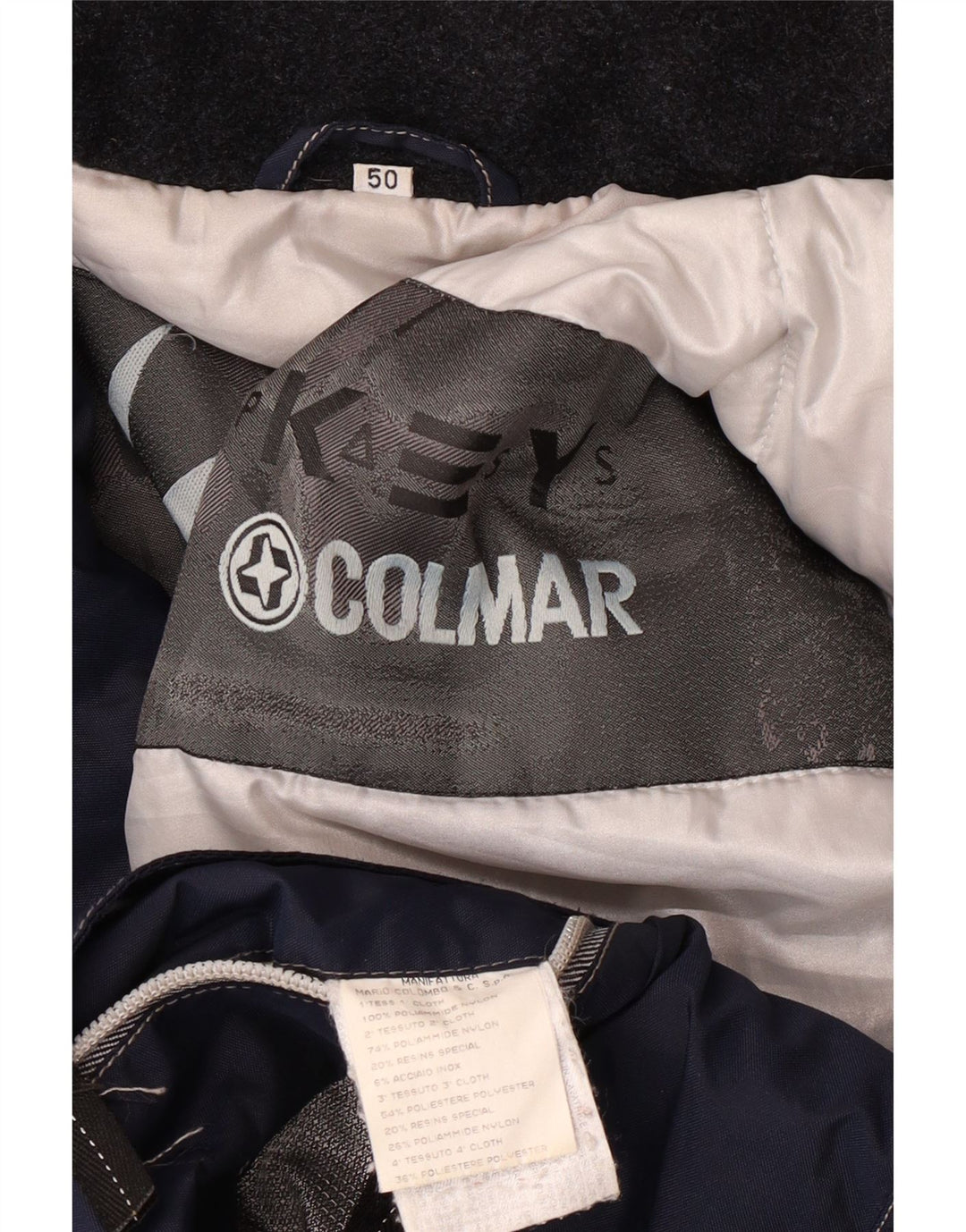 Giacca da sci con cappuccio da uomo Colmar IT 50 Medium Blu Navy Colourblock in poliammide