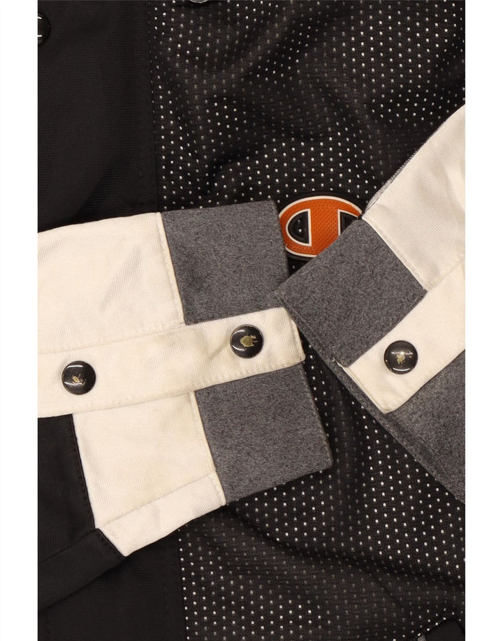 Champion Mens Oversized Graphic Tracksuit Top Jacket Small Black Spotted