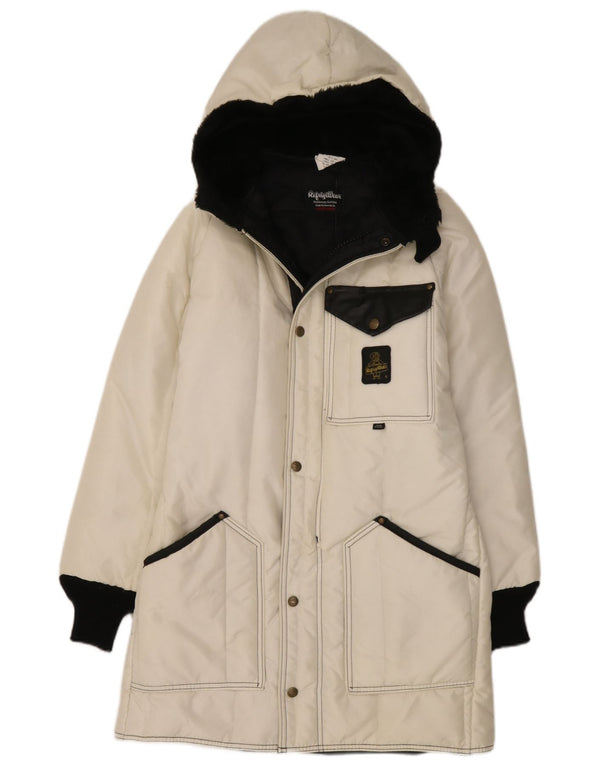 Refrigiwear Damen Cruzcampo Wattierter Mantel UK 10 Small Weiß Farbblock