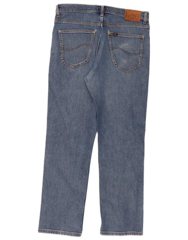 Lee Mens Brooklyn Straight Jeans W34 L30 Blue Cotton