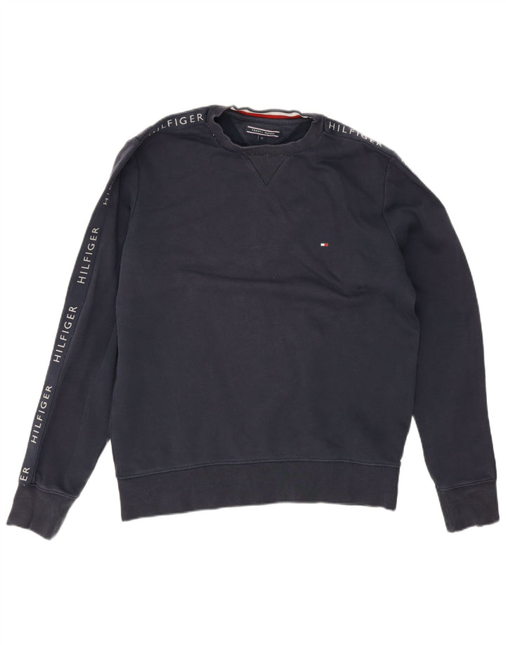 Tommy Hilfiger Herre Grafisk Sweatshirt Jumper Medium Navyblå Bomuld