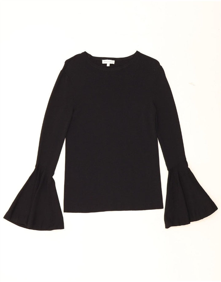 WAREHOUSE Womens Long Sleeve Blouse Top UK 12 Medium Black Viscose Vintage Warehouse and Second-Hand Warehouse from Messina Hembry 