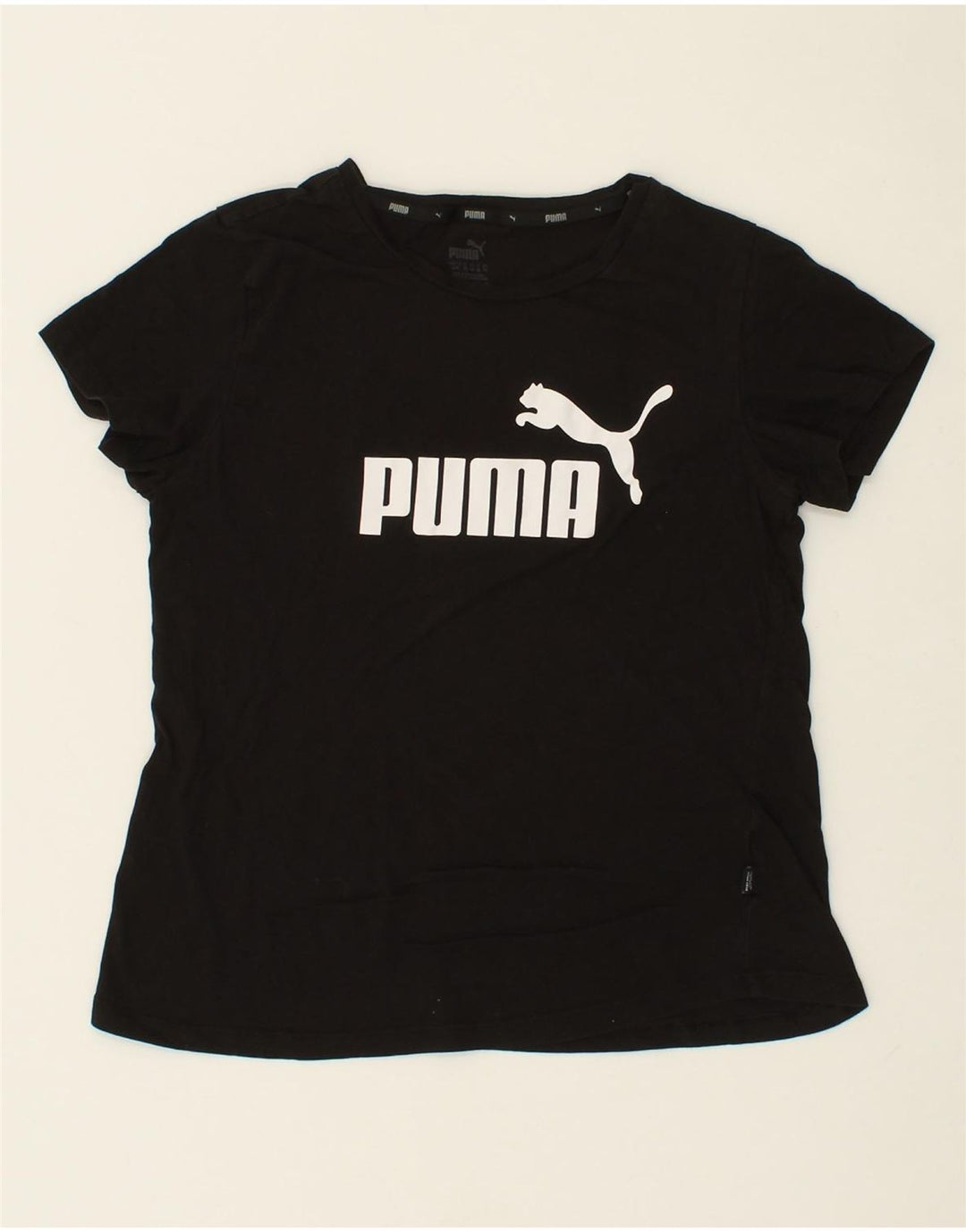 PUMA Womens Graphic T-Shirt Top UK 14 Medium Black Vintage Puma and Second-Hand Puma from Messina Hembry 