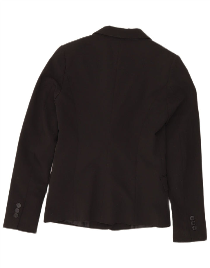 Jachetă pentru femei BENETTON cu 1 nasture, UK 8, poliester negru mic