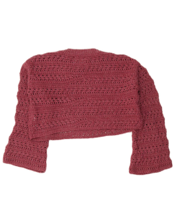 Zara Pull court à col rond pour fille 11-12 ans Rose Polyamide