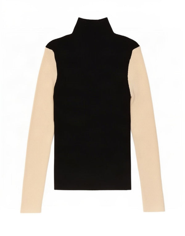 Top Zara da donna a maniche lunghe UK 18 XL in viscosa color block nera