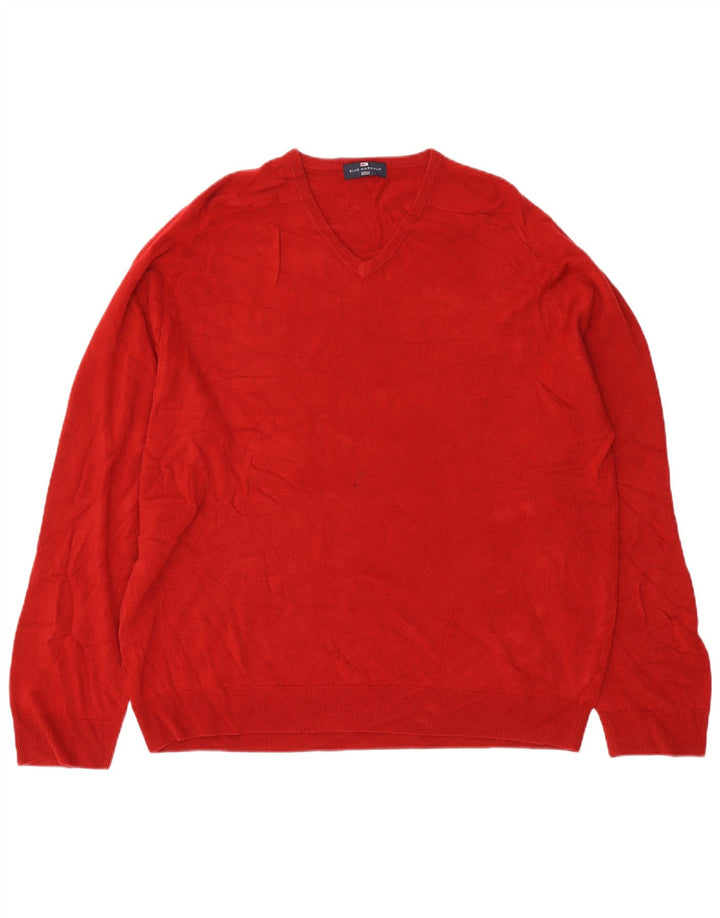 Marks & Spencer Mens V-Neck Jumper Sweater 2XL Red Acrylic