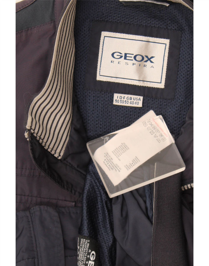 Geox Respira Mens Bomber Jacket IT 50 Large Navy Blue Polyester