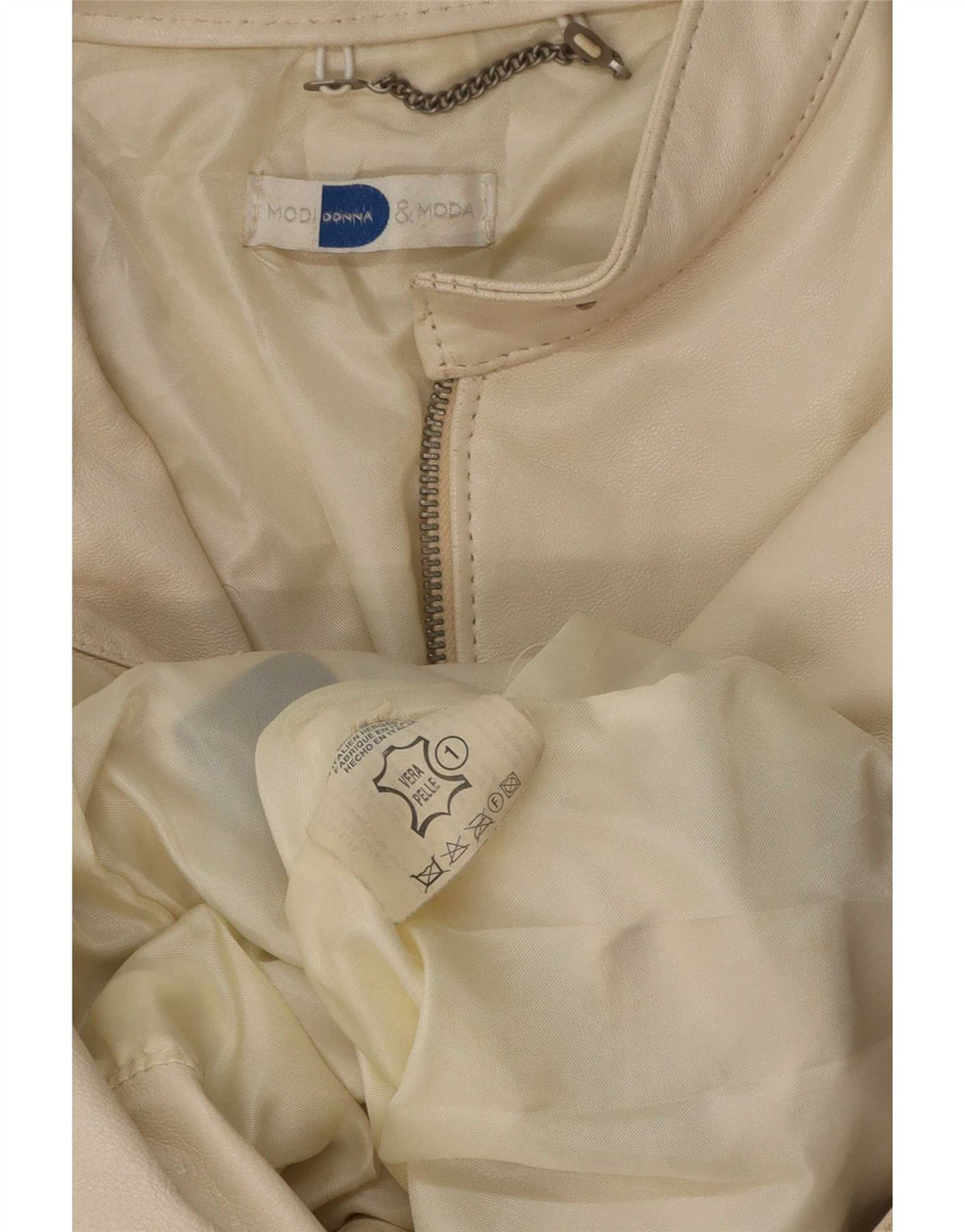 Vintage Damen Lederjacke UK 14 Medium Beige