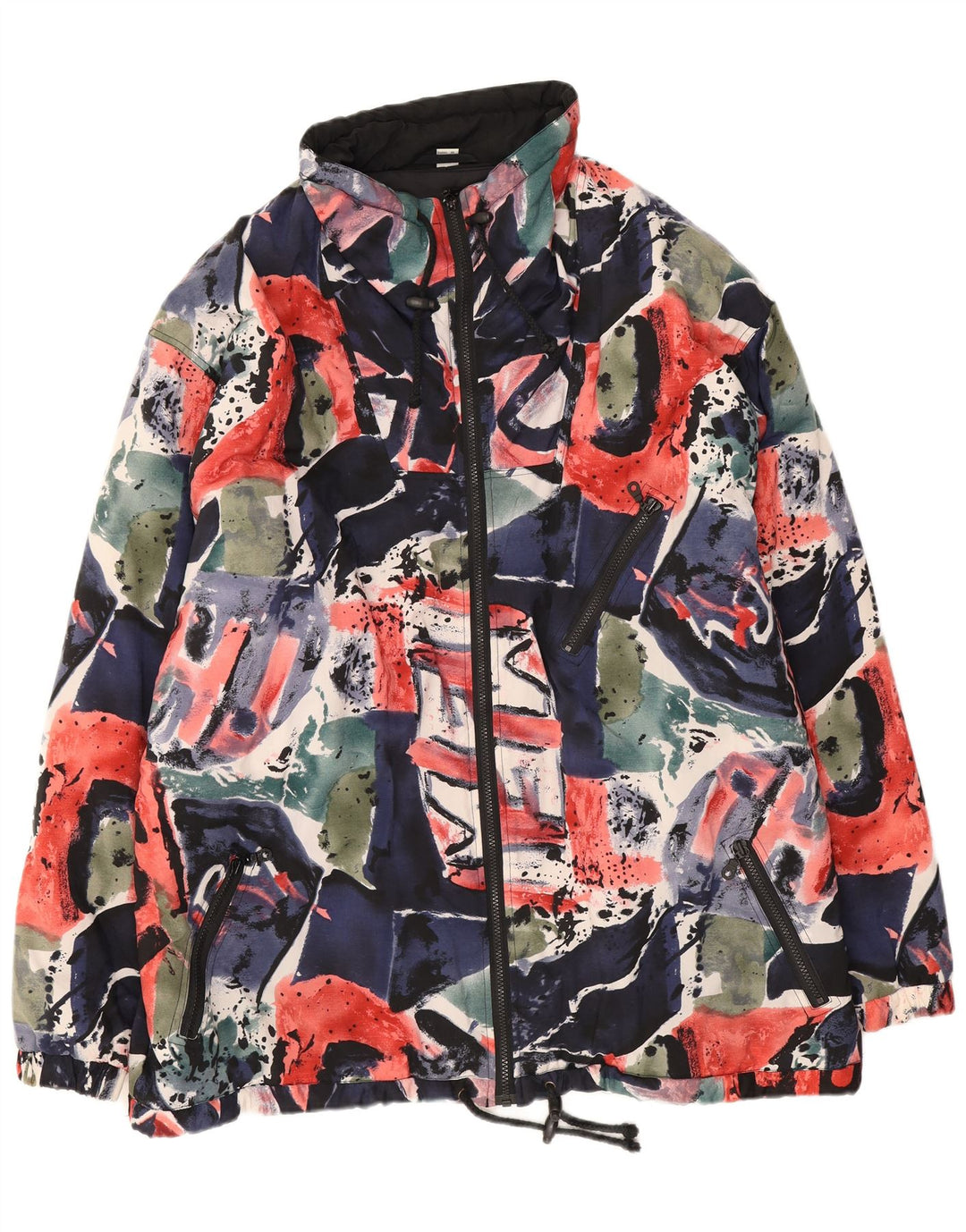Vintage férfi absztrakt mintás széldzseki kabát UK 42 XL tarka