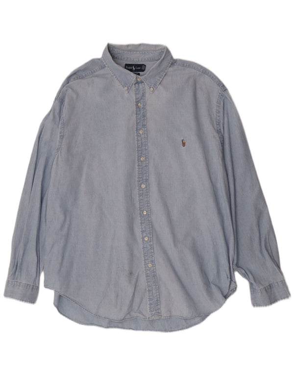 Ralph Lauren Mens Classic Fit Shirt 3XL Blue Cotton