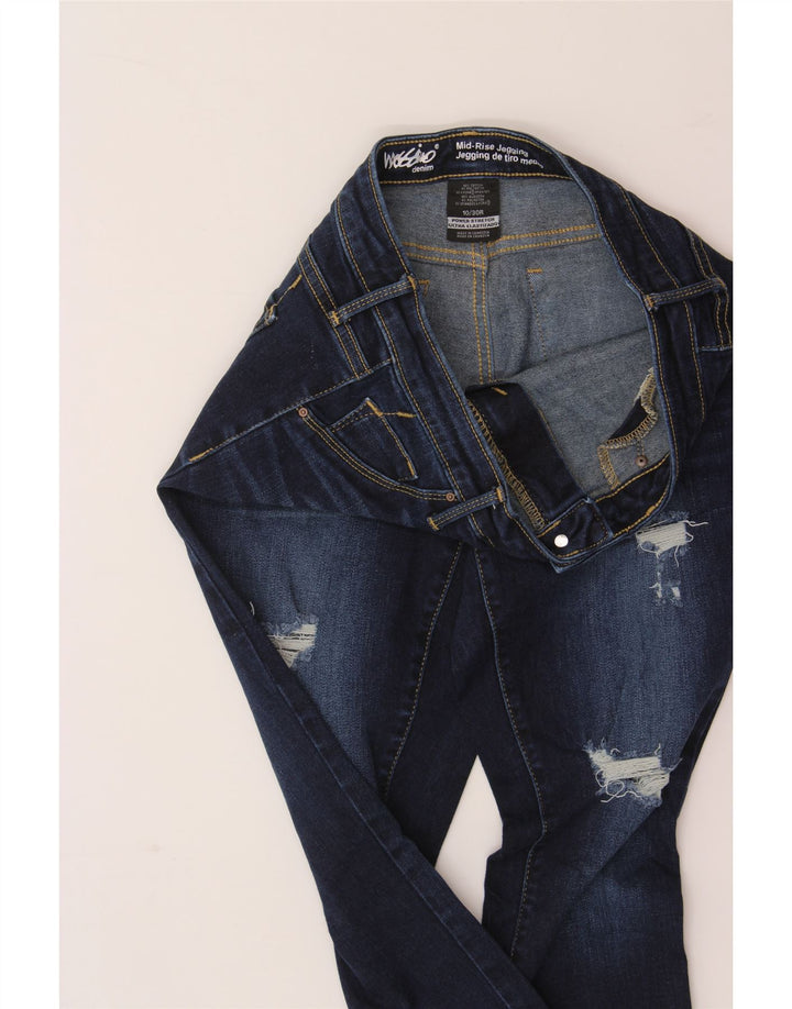 MOSSIMO Womens Distressed Jegging Jeans US 10 Large W30 L27 Navy Blue Vintage Mossimo and Second-Hand Mossimo from Messina Hembry 