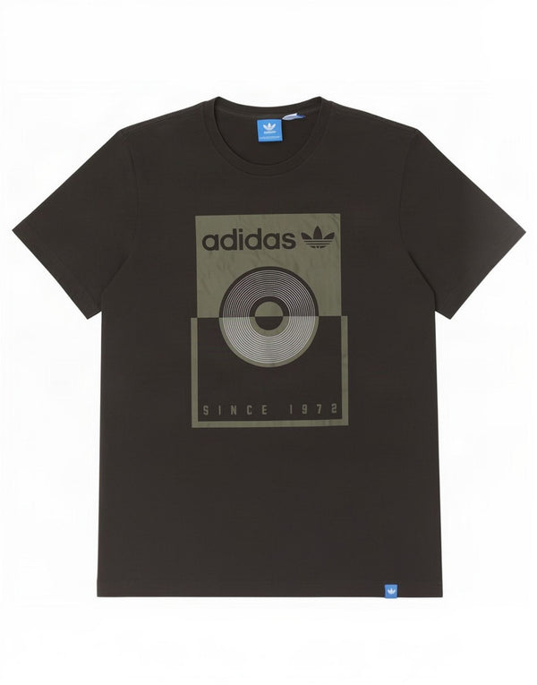 Adidas Mens Graphic T-Shirt Top Medium Black Cotton