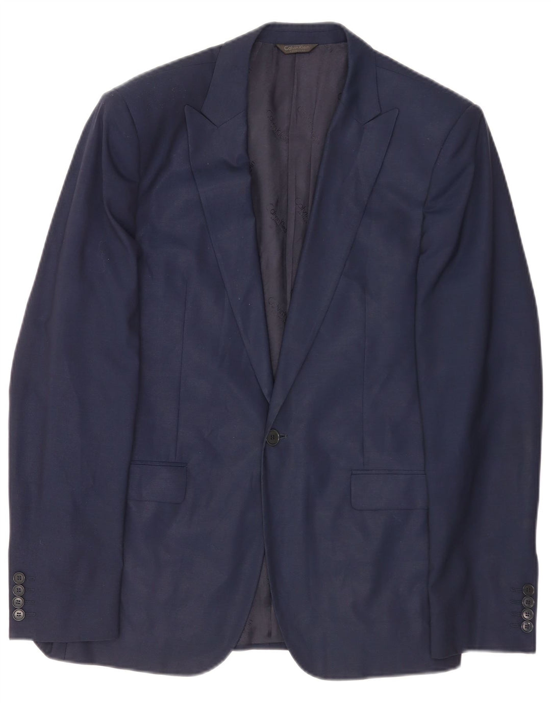 Giacca blazer da uomo a 1 bottone Calvin Klein IT 48 media lana blu navy