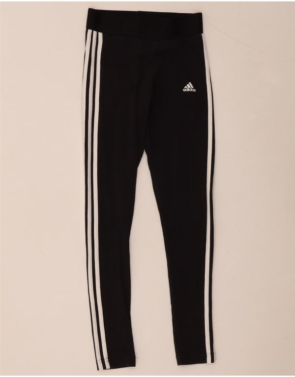 Adidas Womens Leggings UK 4/6 XS Black Cotton