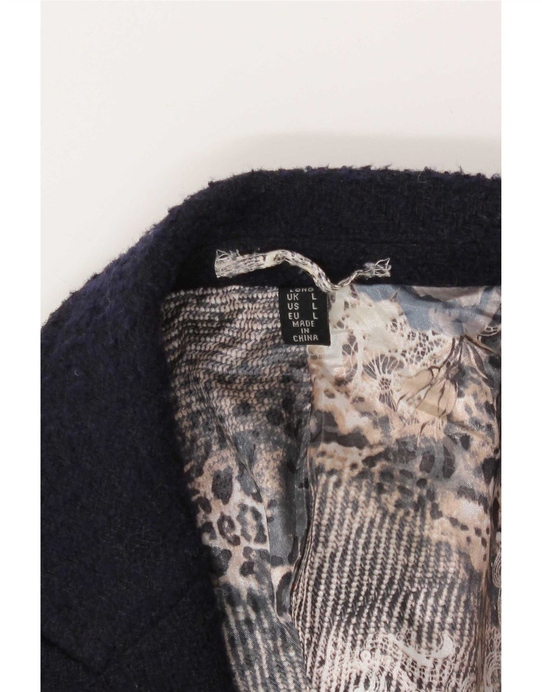 Soprabito da donna Gianni Feraud UK 14 Grande poliestere Chevron blu navy