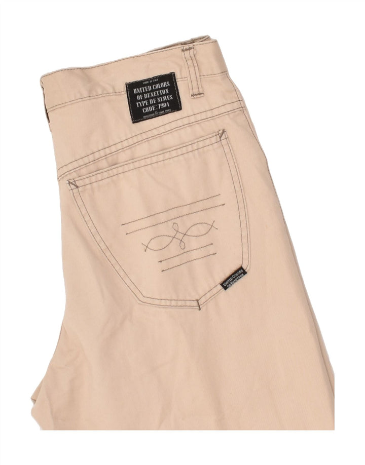 BENETTON Womens Tapered Casual Trousers IT 44 Medium W28 Beige Cotton | Vintage Benetton | Thrift | Second-Hand Benetton | Used Clothing | Messina Hembry 