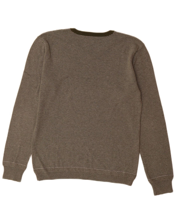 Levi's Mens Slim Fit V-Neck Jumper Sweater Medium Green Pinstripe