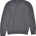 MARINA YACHTING Womens V-Neck Jumper Sweater UK 18 XL Grey | Vintage | Thrift | Second-Hand | Used Clothing | Messina Hembry 
