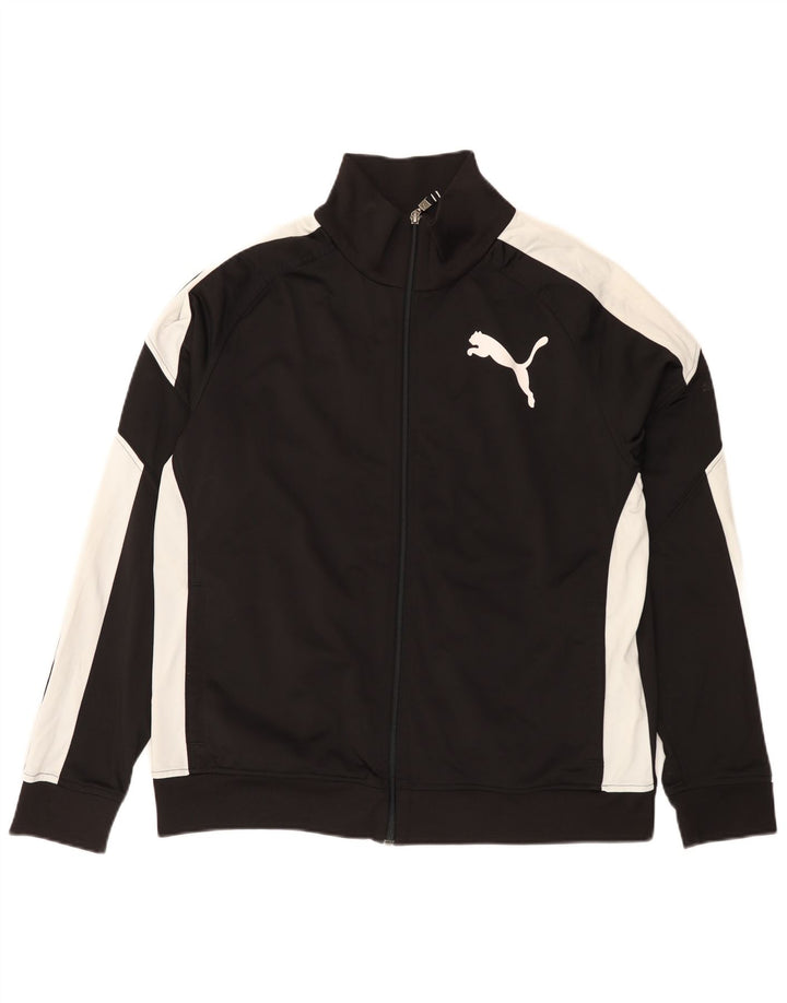 Puma Mens Tracksuit Top Jacket Large Black Colourblock Polyester