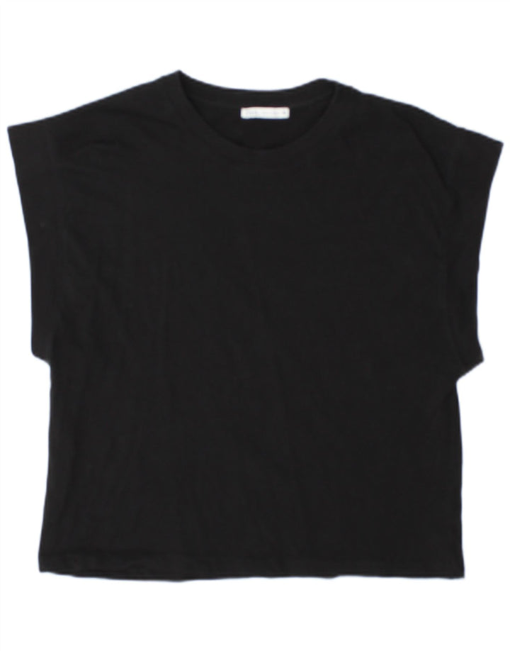 Zara Womens T-Shirt Top UK 14 Medium Black