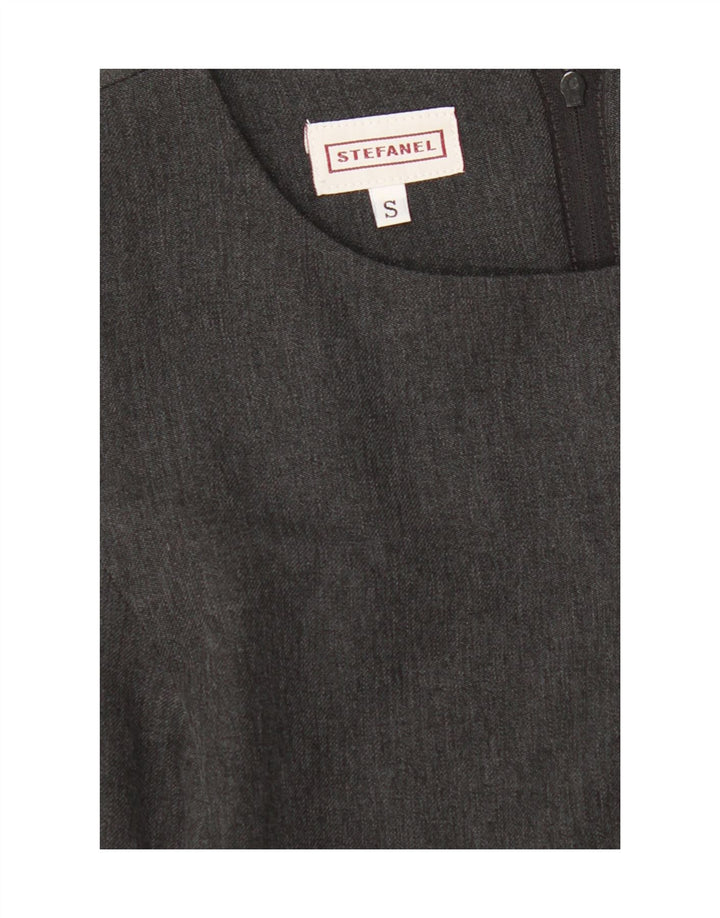 STEFANEL Womens Sleeveless A-Line Dress UK 10 Small Grey Polyester Vintage Stefanel and Second-Hand Stefanel from Messina Hembry 