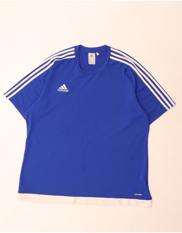 Adidas Masculino Climalite Camiseta Top 2XL Azul Colorblock Poliéster