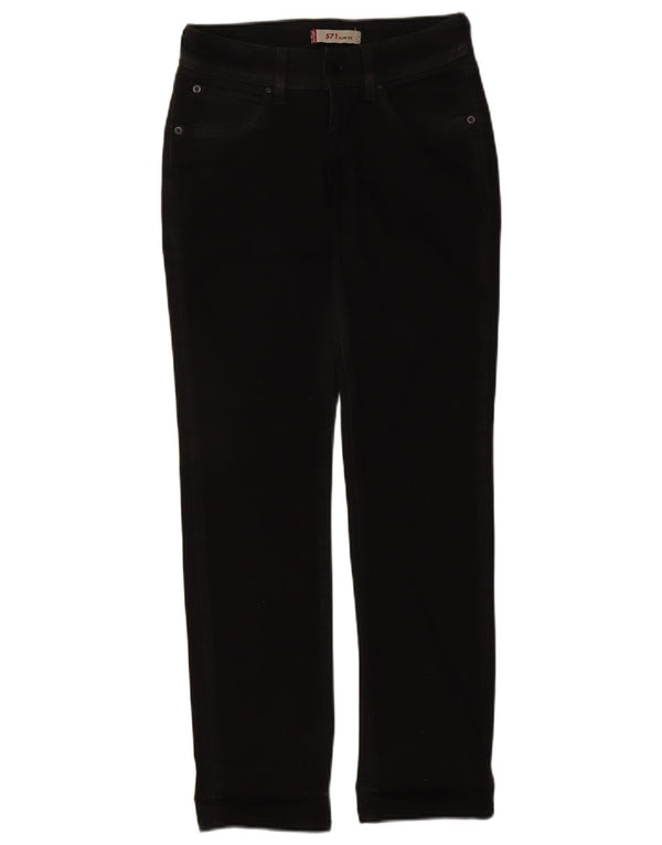 Levi's Dame 571 Slim Jeans W26 L30 Sort Bomuld