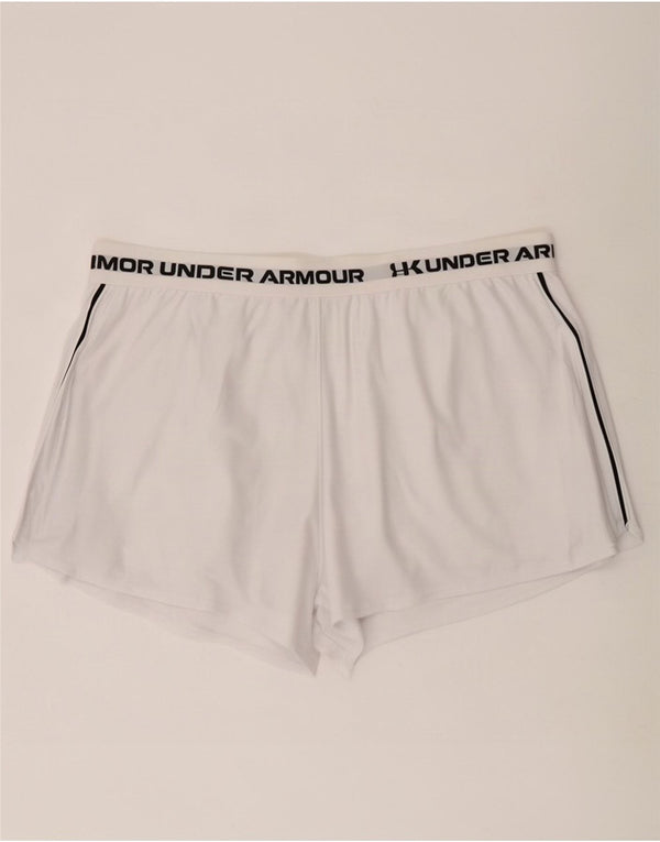 Under Armour Womens Graphic Sport Shorts UK 20 2XL White Polyester