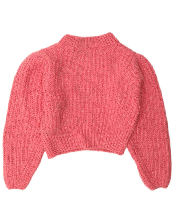 Topshop Womens Jumper Sweater UK 10 Small Pink Acrylic
