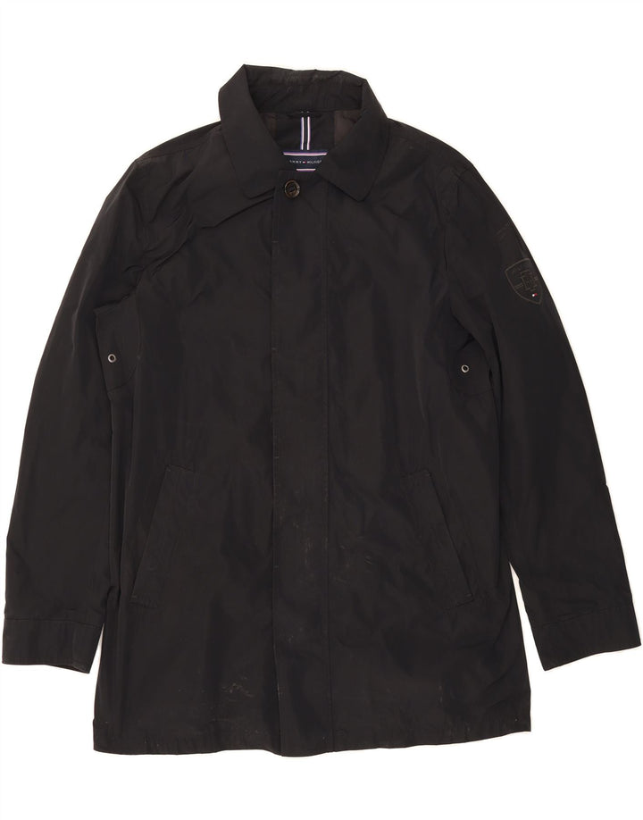 TOMMY HILFIGER Mens Windbreaker Jacket UK 40 Large Black Polyester Vintage Tommy Hilfiger and Second-Hand Tommy Hilfiger from Messina Hembry 