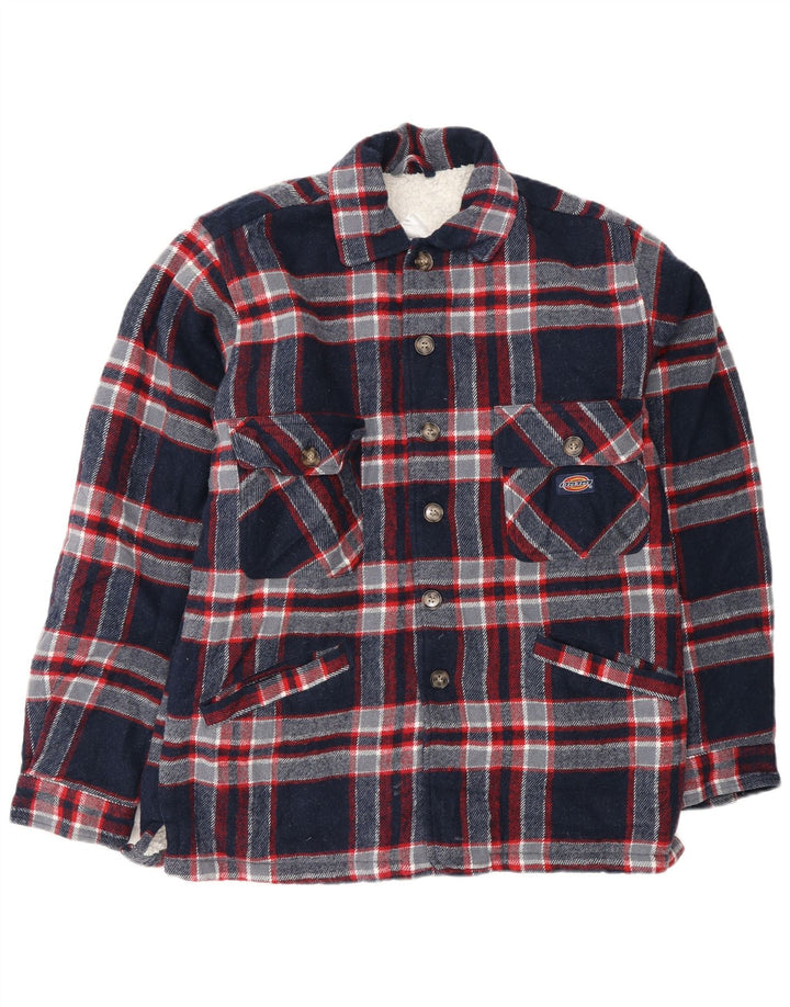 Dickies Mens Lumberjack Flannel Shirt Medium Navy Blue Check Acrylic