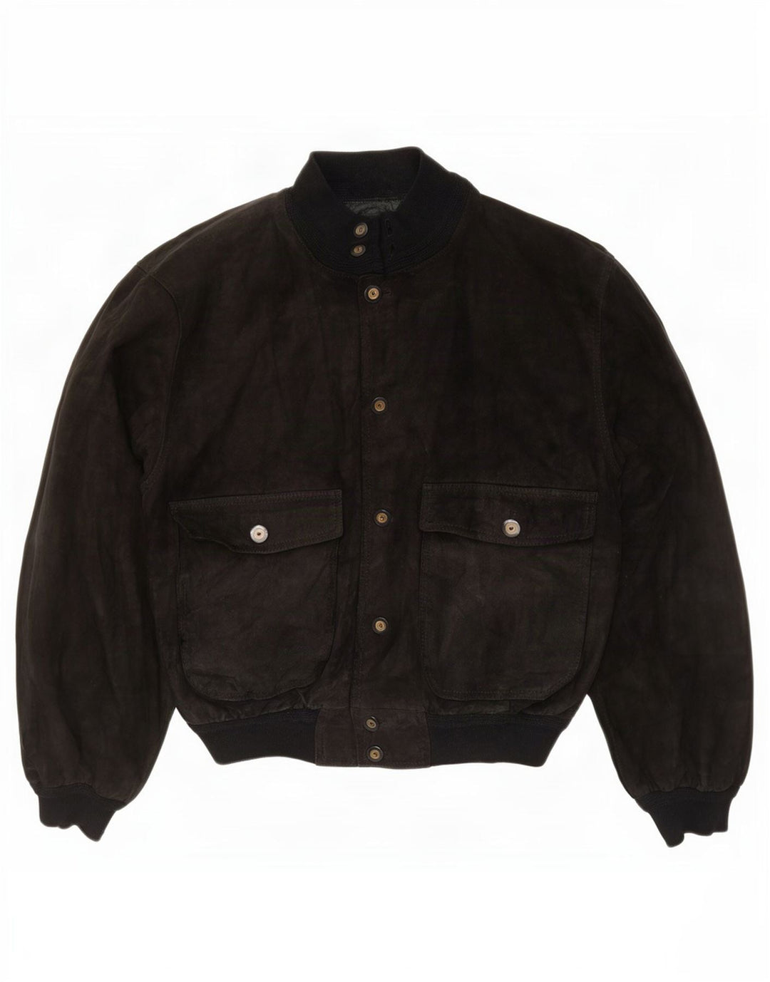 Vintage męska zamszowa kurtka bomber UK 36 mała czarna skóra