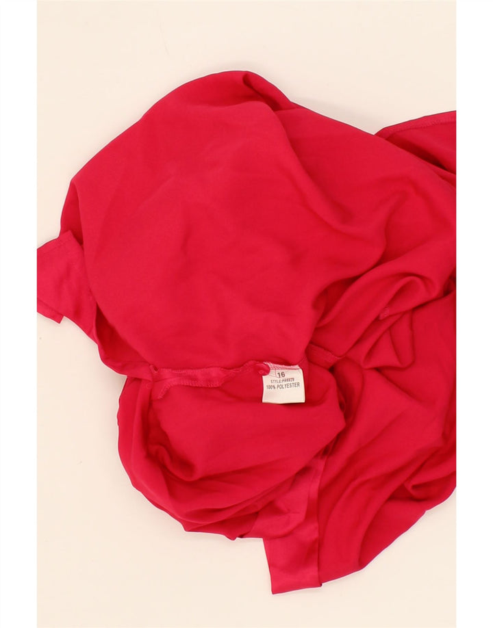 VINTAGE Womens Shirt Blouse UK 16 Large Pink Polyester Vintage Vintage and Second-Hand Vintage from Messina Hembry 