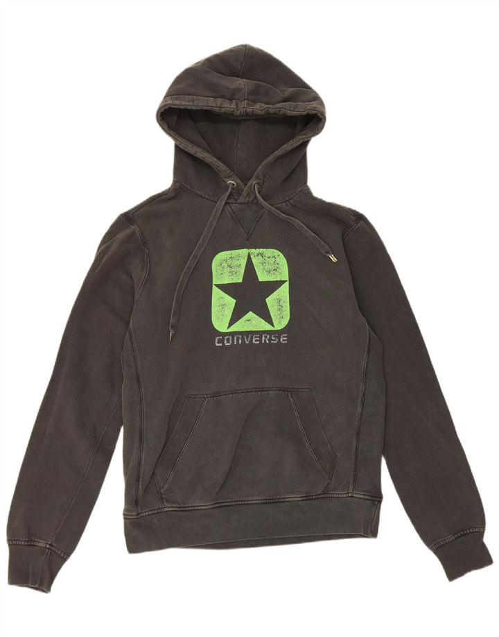 Converse Mens Graphic Hoodie Jumper Medium Grey Cotton