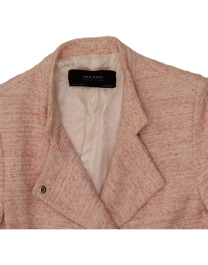 ZARA Womens Overcoat UK 14 Large Pink Flecked Vintage Zara and Second-Hand Zara from Messina Hembry 