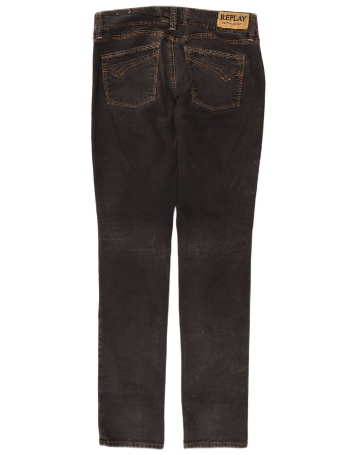 Replay Dame Slim Jeans W29 L34 Grå Bomuld