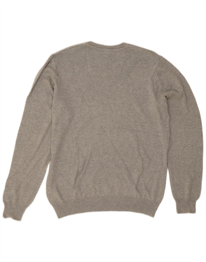 Marks & Spencer Mens Blue Harbour V-Neck Jumper Sweater Medium Grey Flecked