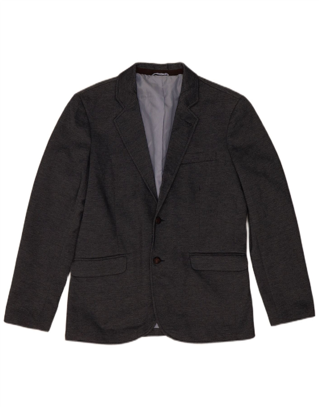 ZARA Mens 2 Button Blazer Jacket EU 48 Medium Grey Polyester
