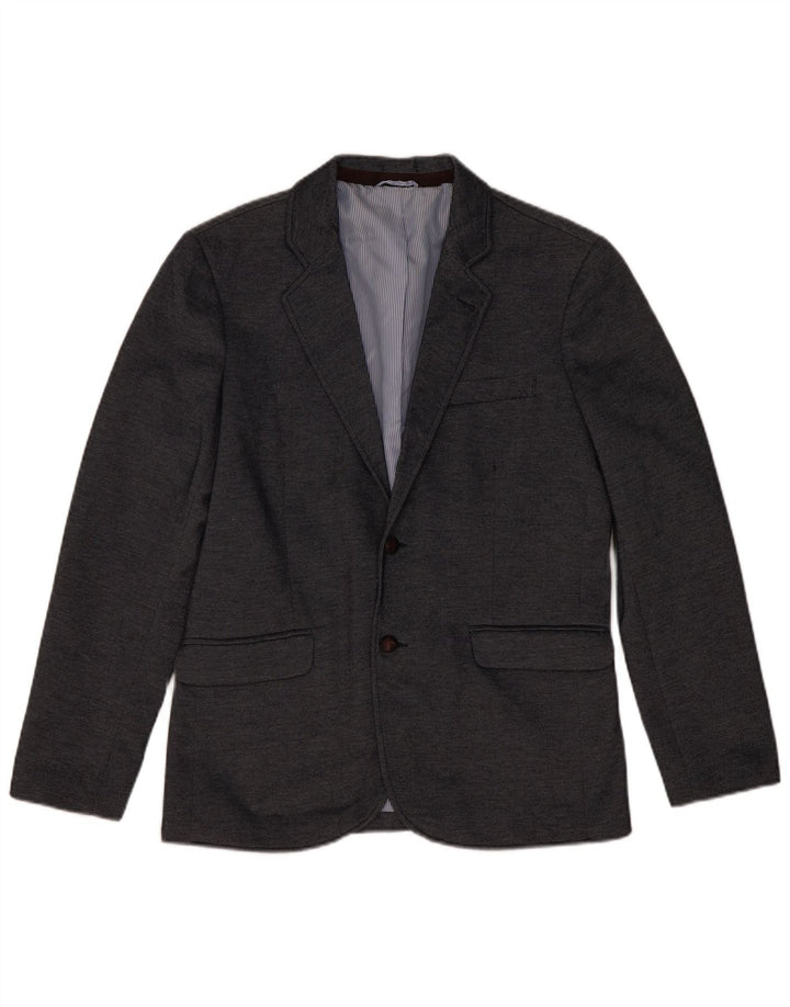 ZARA Mens 2 Button Blazer Jacket EU 48 Medium Grey Polyester