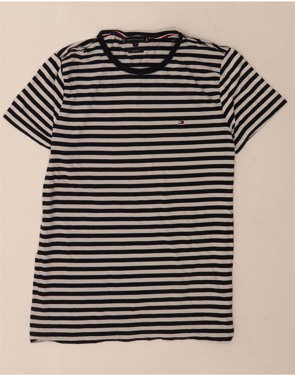 Tommy Hilfiger Camiseta Extra Slim para Hombre Top Grande de algodón a Rayas Azul Marino