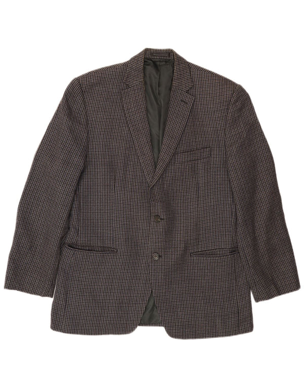 Chaps Mens 2 Button Blazer Jacket UK 38 Medium Grey Houndstooth