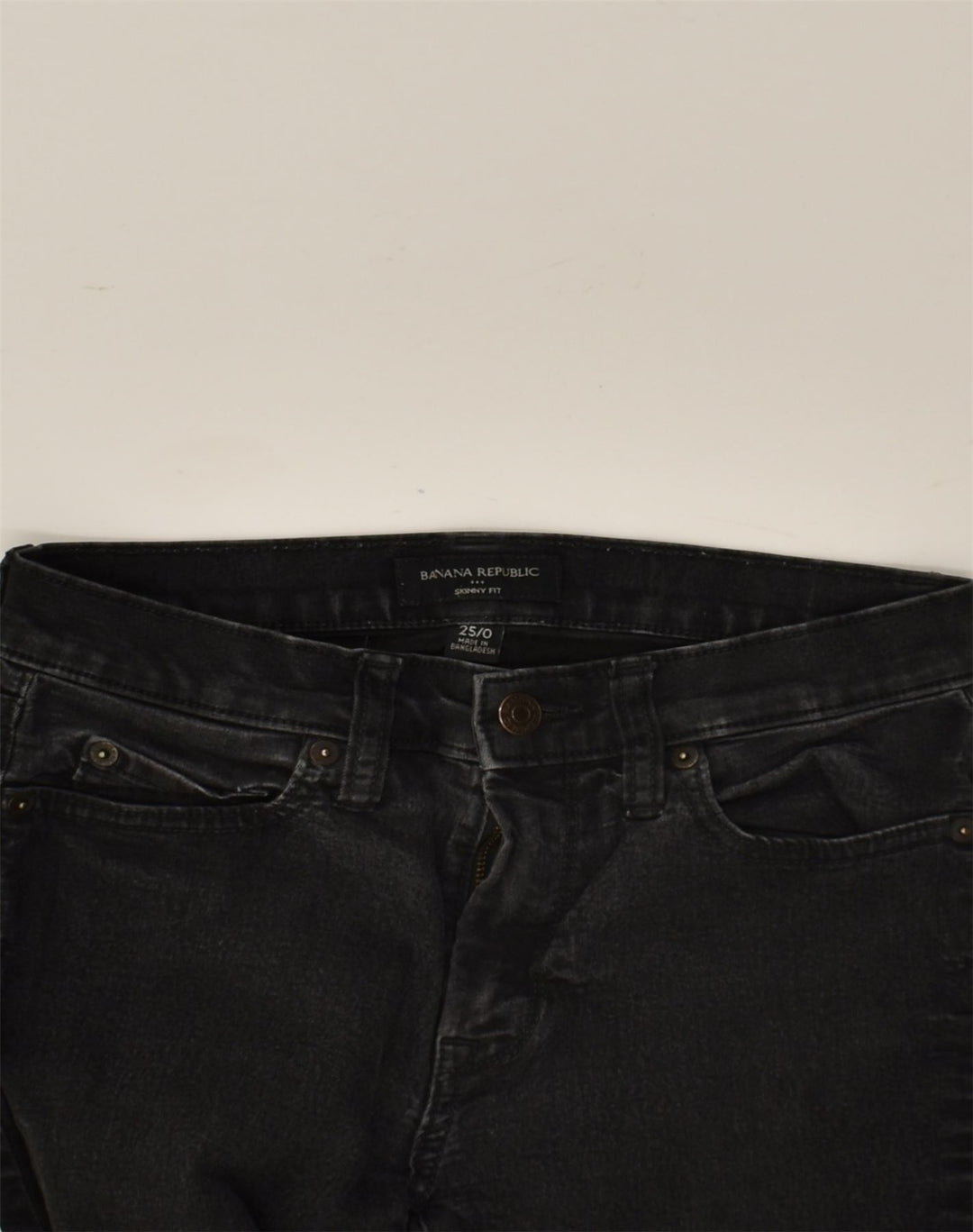 BANANA REPUBLIC Womens Skinny Fit Skinny Jeans W28 L27  Black Cotton | Vintage Banana Republic | Thrift | Second-Hand Banana Republic | Used Clothing | Messina Hembry 