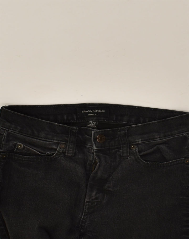 BANANA REPUBLIC Womens Skinny Fit Skinny Jeans W28 L27  Black Cotton | Vintage Banana Republic | Thrift | Second-Hand Banana Republic | Used Clothing | Messina Hembry 