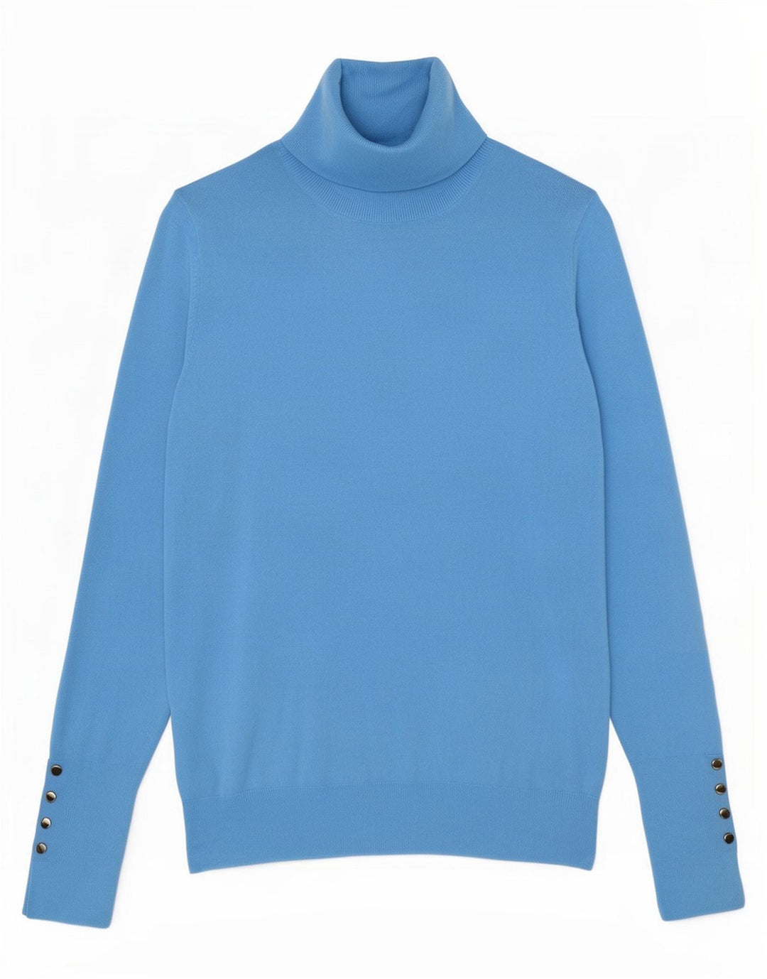 Zara Womens Roll Neck Jumper Sweater UK 12 Medium Blue Viscose