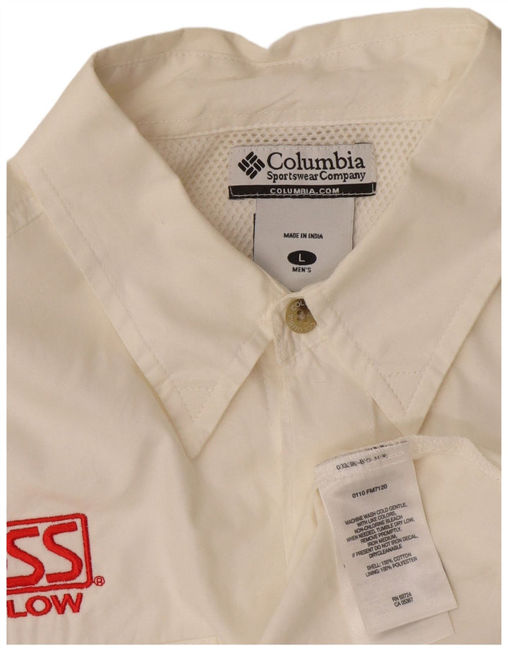 Columbia Herren-Hemd, groß, aus weißer Baumwolle