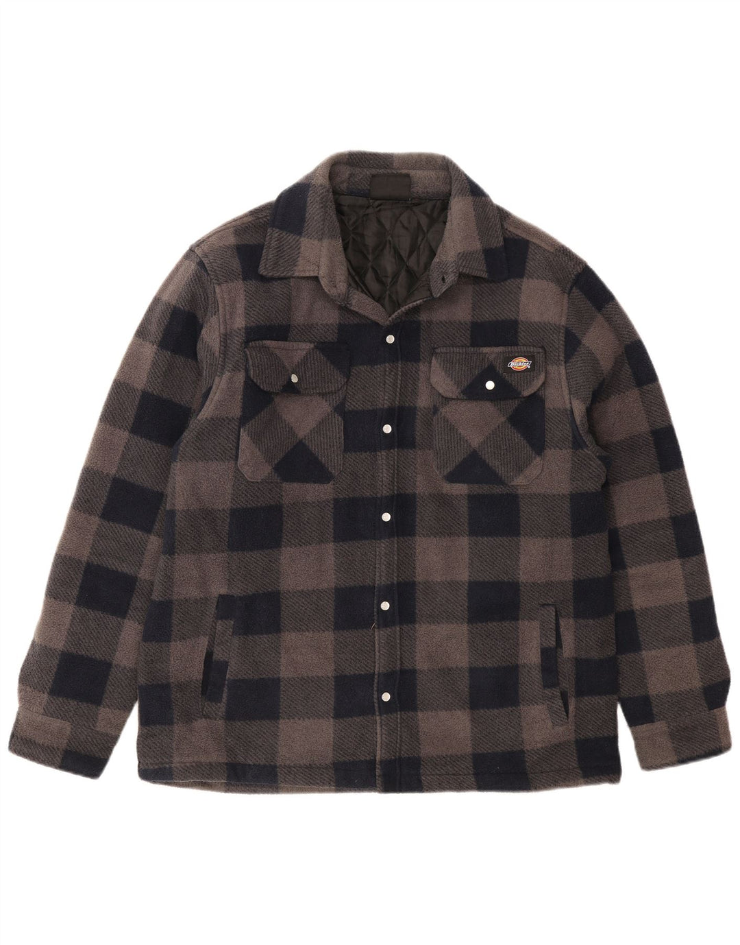 Dickies Mens Lumberjack Flannel Shirt Large Navy Blue Check Polyester