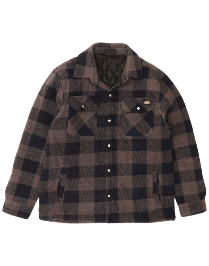 Dickies Mens Lumberjack Flannel Shirt Large Navy Blue Check Polyester