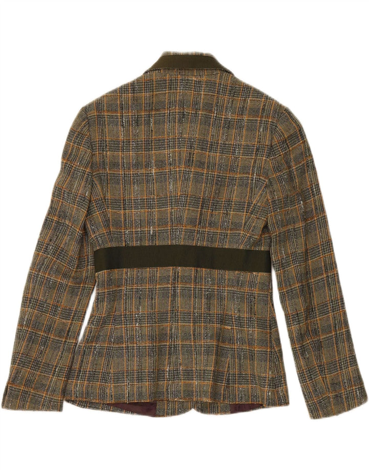 GF FERRE Womens Blazer Jacket IT 40 Small Green Check Viscose Vintage GF Ferre and Second-Hand GF Ferre from Messina Hembry 